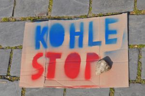 Demoschild: Kohlestop