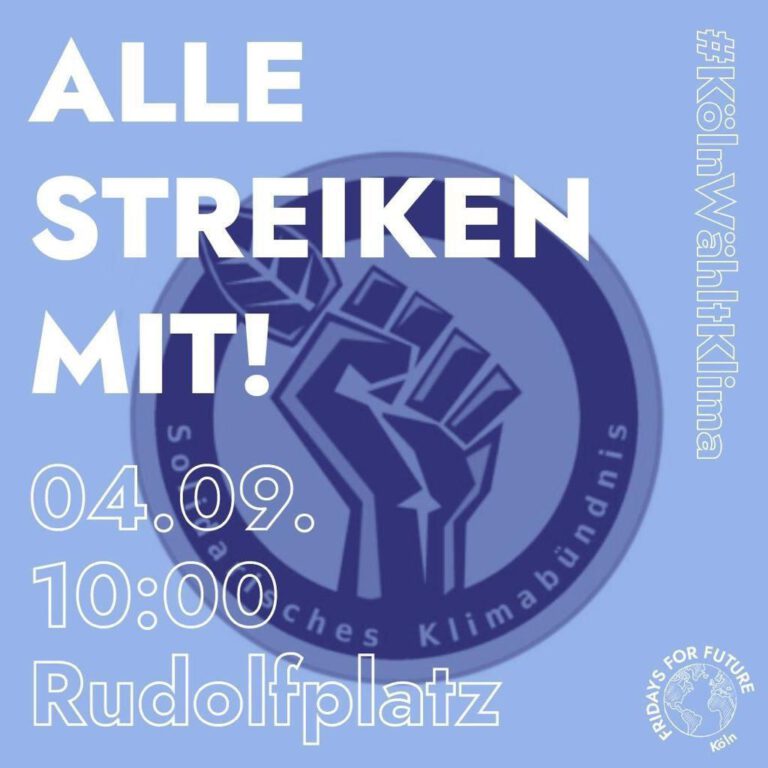 Freitag 04.09. ab 10:00 Uhr – Rudolfplatz