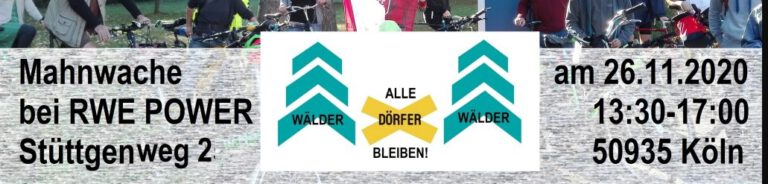 26.11.20 – Köln – Alle Dörfer – alle Wälder bleiben