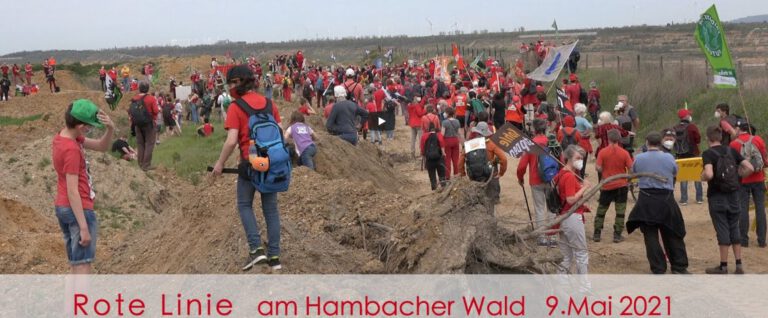 Rückblick – rote Linie am Tagebau Hambach