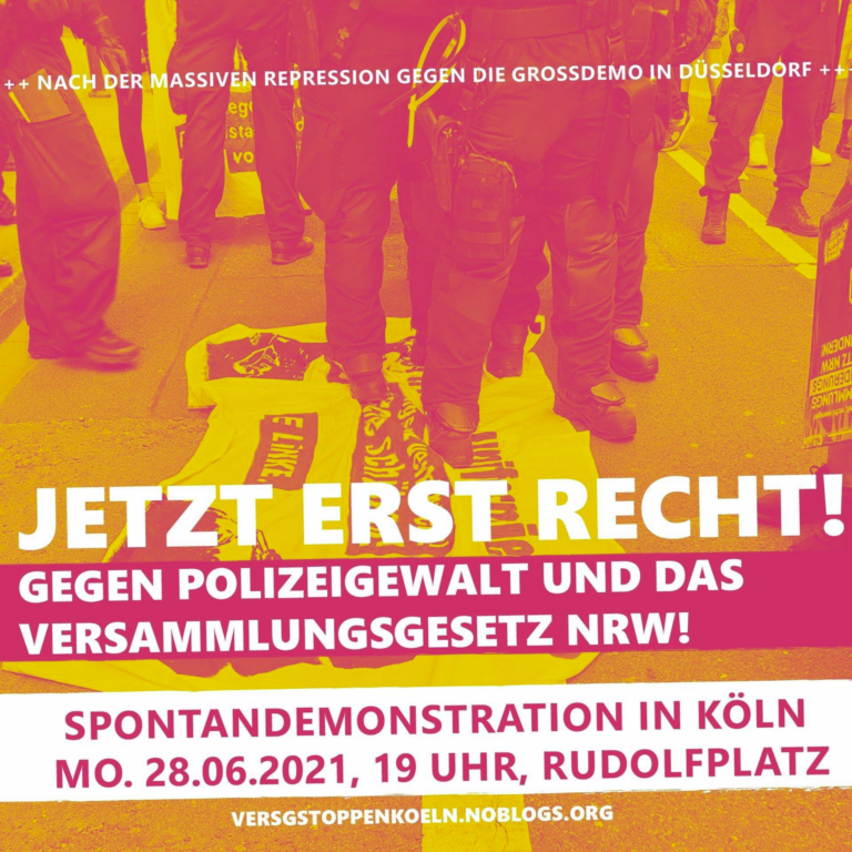 17.07.21: Köln – Neumarkt – Demo: Grundrechte erhalten – Versammlungsgesetz Stoppen – 13:00 Uhr