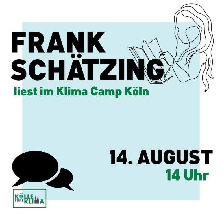 14.08.21 – Frank Schätzing liest im Klimacamp – 14:00 Uhr