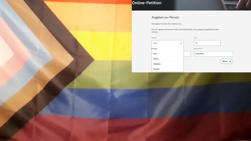 Pride Flag mit neuem Petitionsformular
