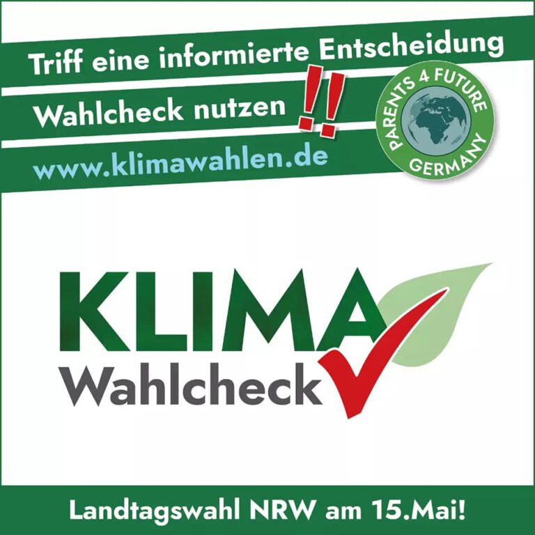 Klimawahlcheck für die Landtagswahl in NRW
