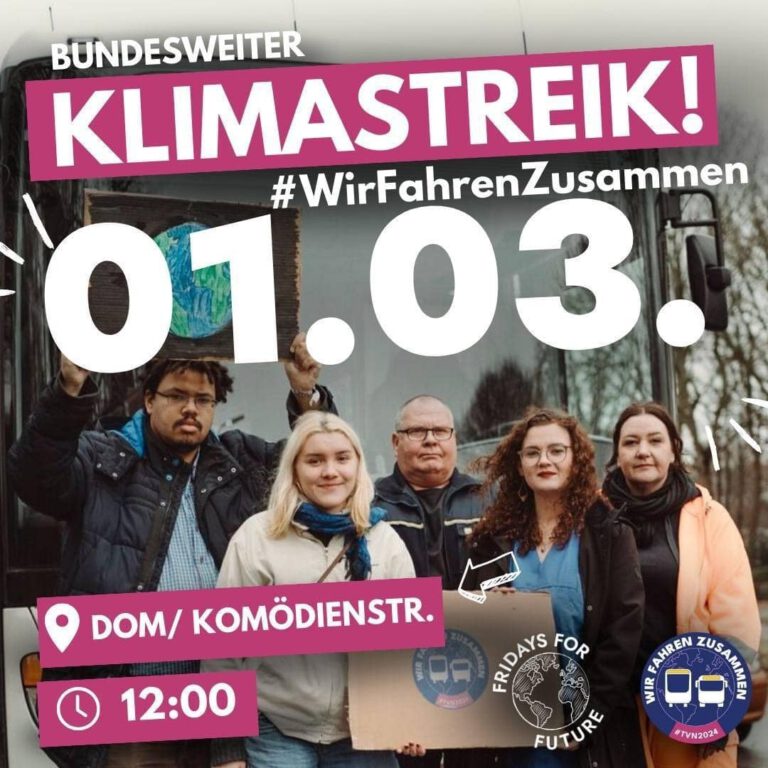 WirFahrenZusammen - Aufruf zum Klimastreik am 01.03.2024 in Köln