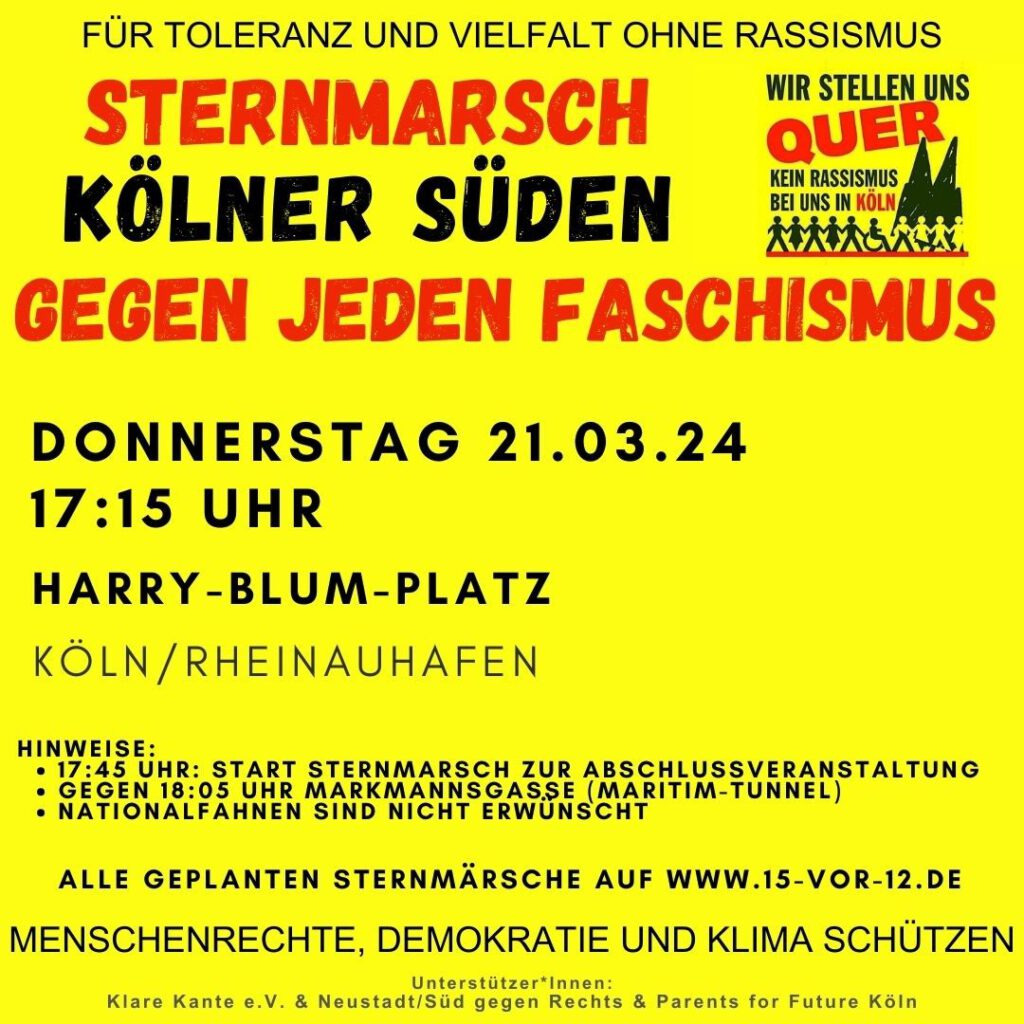 Sternmarsch Kölner Süden gegen jeden Faschismus