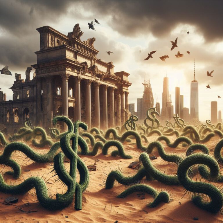 Wirtschaftseinbruch durch Klimawandel - KI generiertes Bild