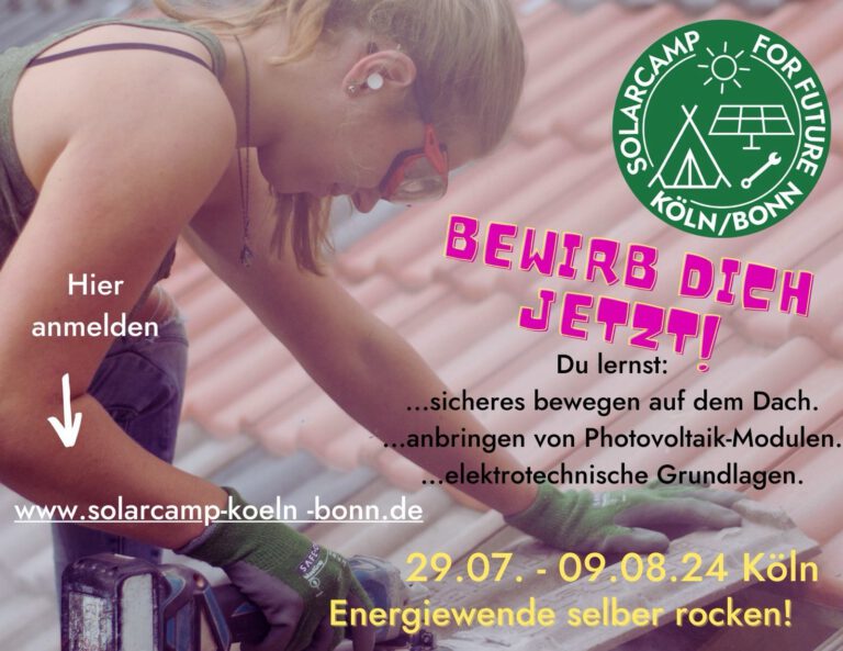 Solarcamp Köln-Bonn Anpacken für mehr Klimaschutz 29.07. bis 09.08.2024