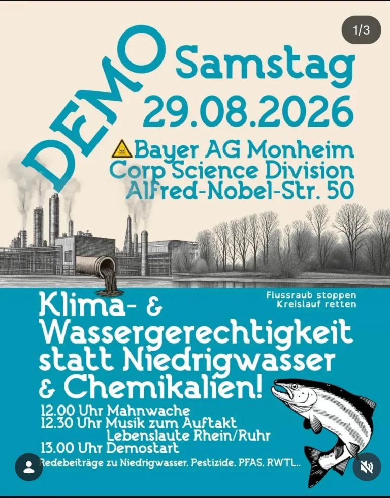 Demo für Klima- und Wassergerechtigkeit am 29.8.